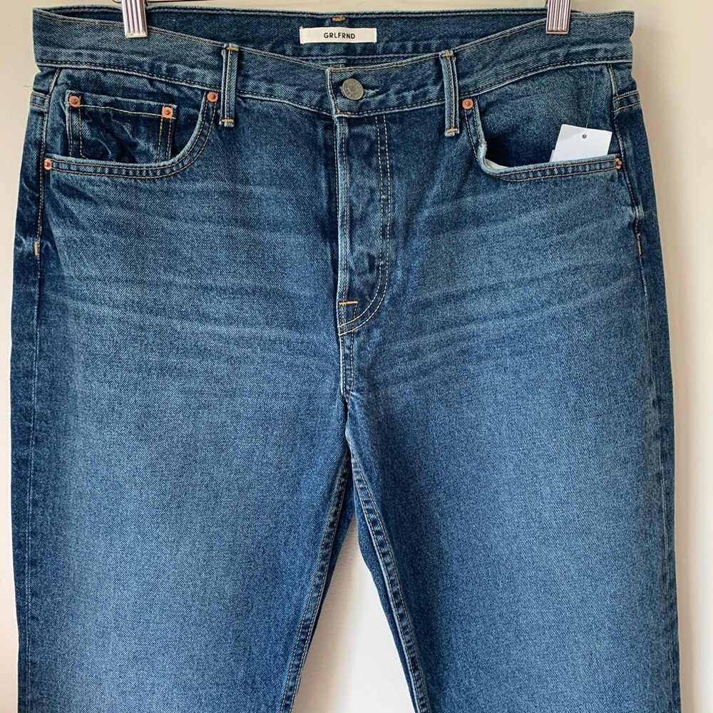 GRLFRND Tatum Crop Flare Distressed Raw Hem Jeans Sz 30 - Picture 4 of 12